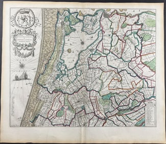 Blaeu, pub. 1642 - Map of the Rijnland & Amstelland Regions in the Netherlands (Area around