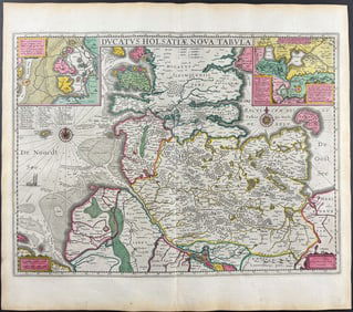 Blaeu, pub. 1642 - Map of the Duchy of Holstein