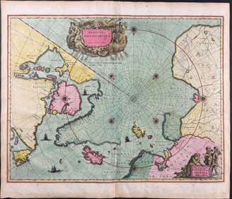 Blaeu, pub. 1642 - Map of the North Pole