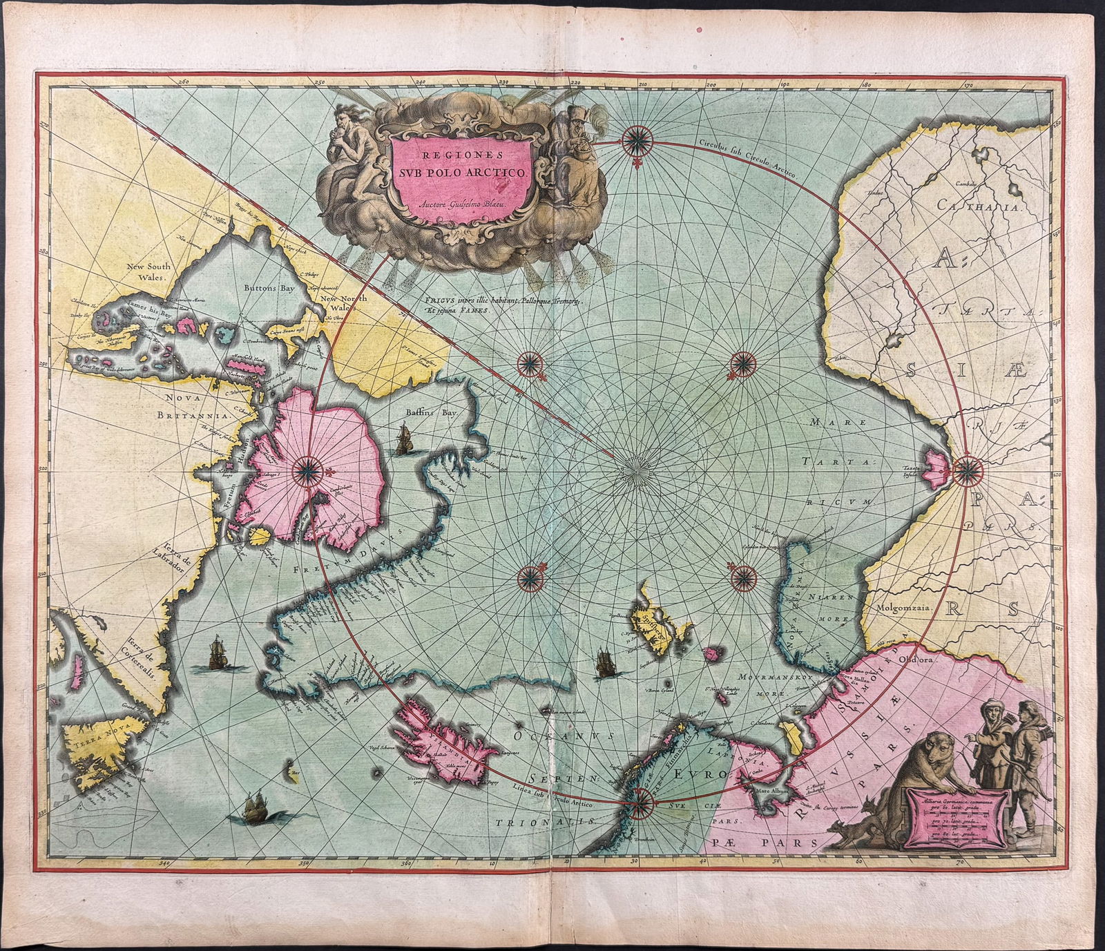 Blaeu, pub. 1642 - Map of the North Pole (1 of 2)