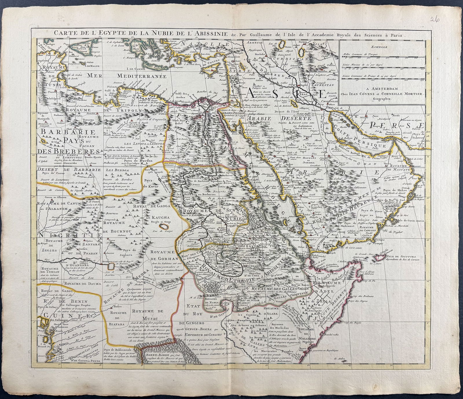 De L'Isle - Map of part of Africa with Egypt, Nubia, Abyssinia (1 of 2)