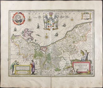 Jansson & Hondius, pub. 1656 - Map of Pomerania (Germany, Poland)