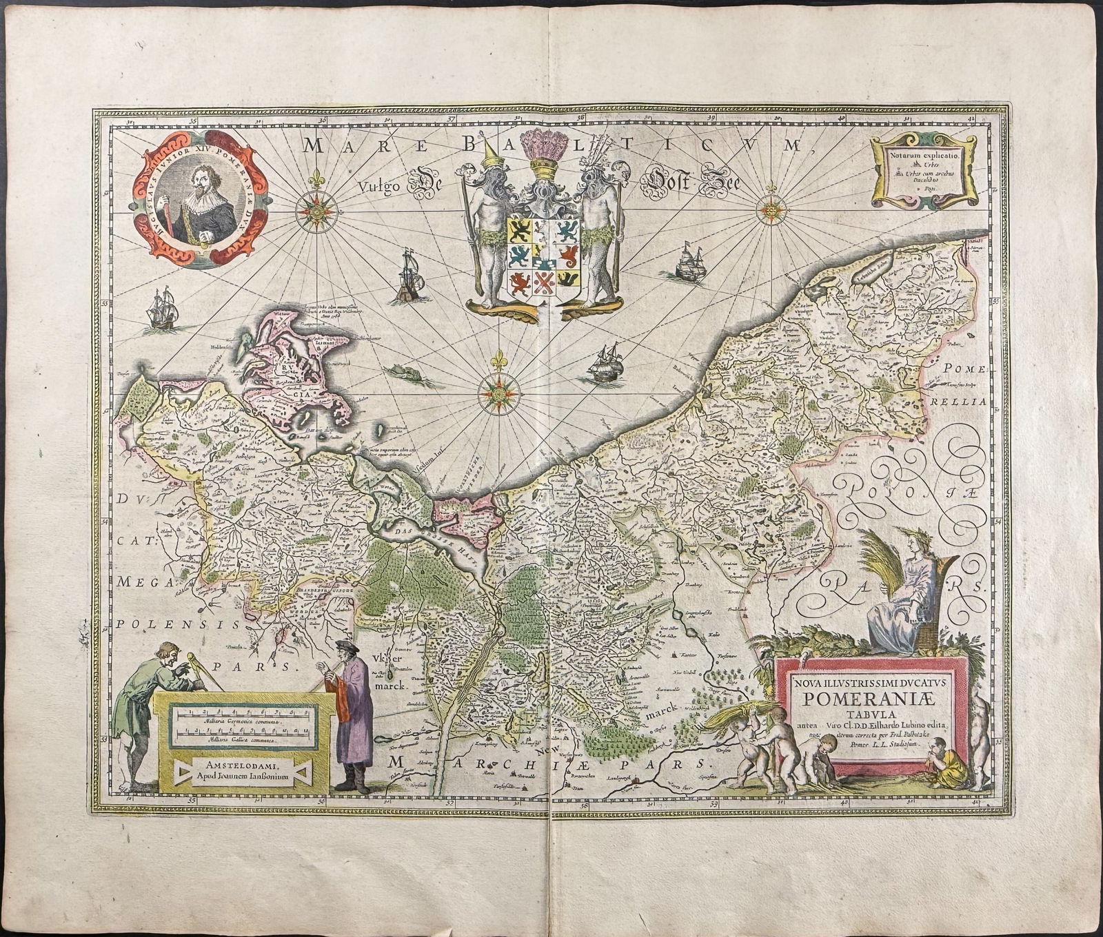 Jansson & Hondius, pub. 1656 - Map of Pomerania (Germany, Poland) (1 of 2)