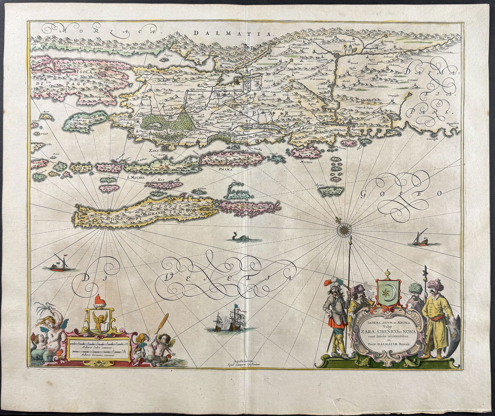 Jansson & Hondius, pub. 1656 - Map of Dalmatian Coastline, Croatia (1 of 2)