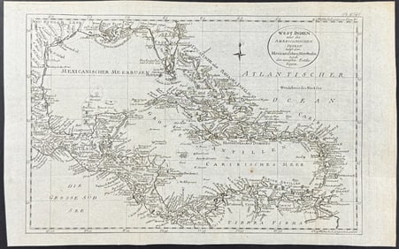 Russell - Map of the West Indies with part of Florida, Central & South America, Mexico