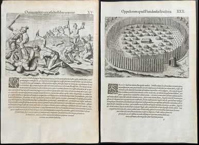 De Bry - 4 Engravings of Native Americans of Florida