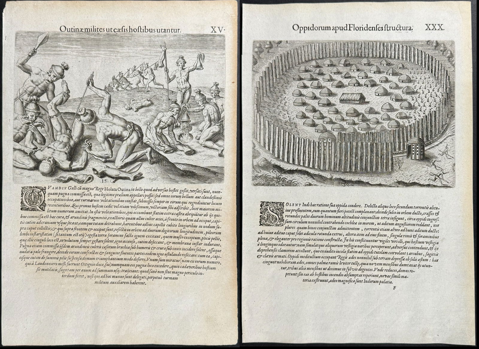 De Bry - 4 Engravings of Native Americans of Florida (1 of 5)