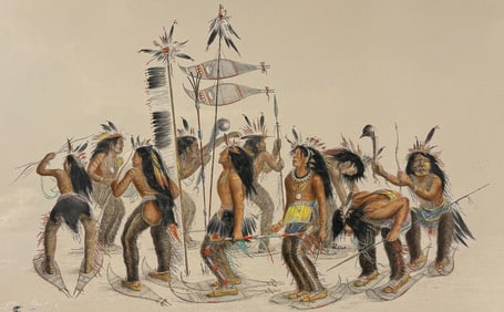 Catlin, Folio, On Card - The Snow-Shoe Dance