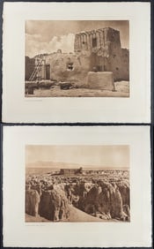 Edward Curtis, Folio - 4 Native American Photogravures (Acoma & Paguate)