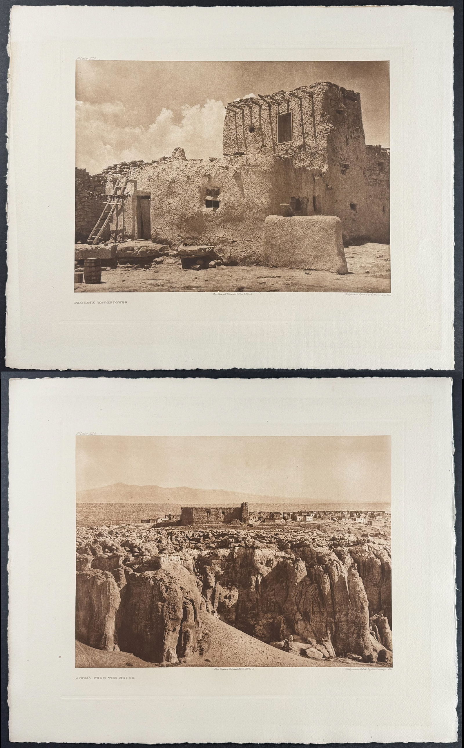 Edward Curtis, Folio - 4 Native American Photogravures (Acoma & Paguate) (1 of 5)