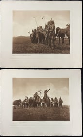 Edward Curtis, Folio - 3 Native American Photogravures (Atsina, Arikara)