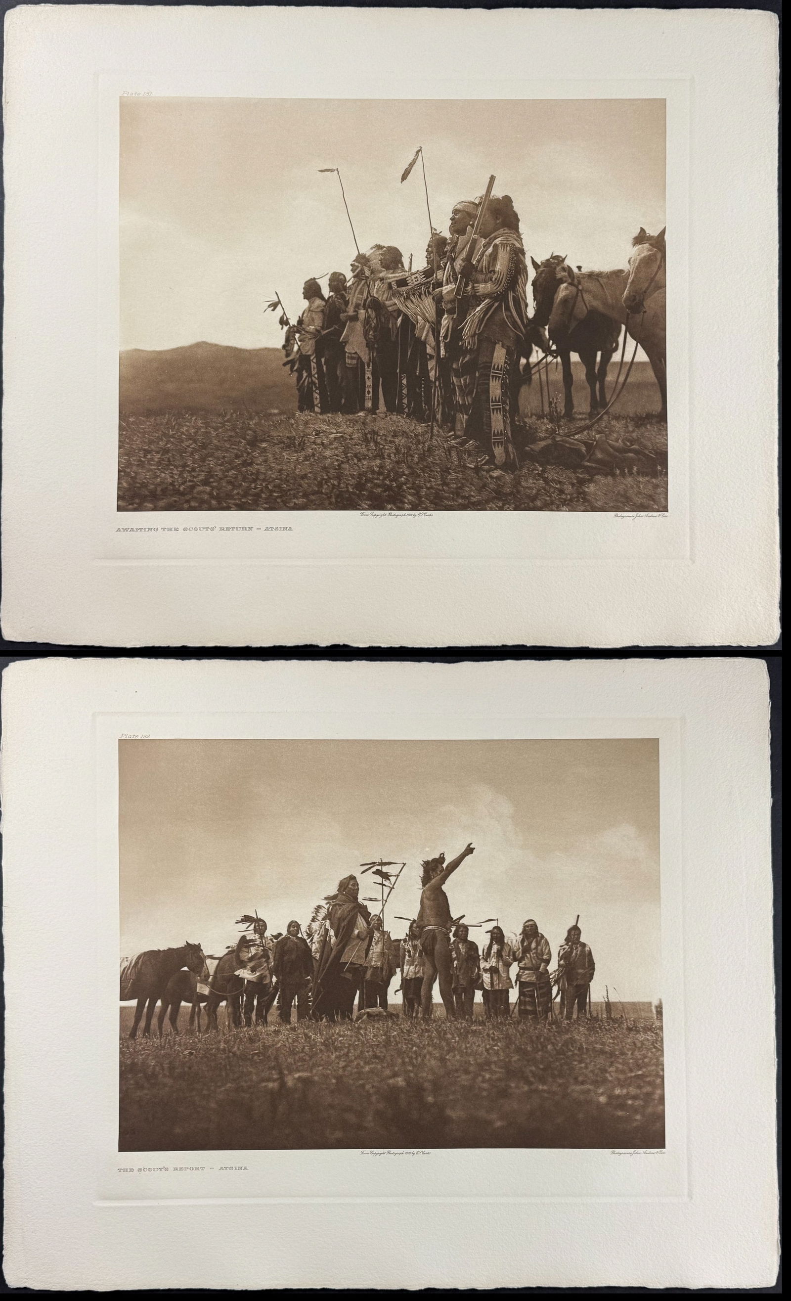 Edward Curtis, Folio - 3 Native American Photogravures (Atsina, Arikara) (1 of 4)