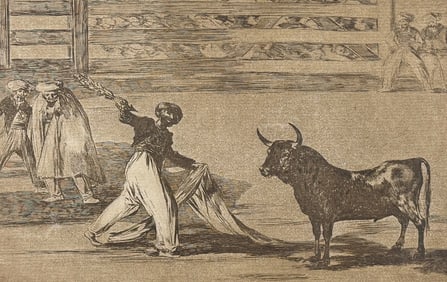 Goya - Los Moros Hacen Otro Capeo en la Plaza con su Albornoz [The Moors make a different play in