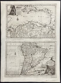 Van der Aa - Map of South America / Map of Hispaniola & West Indies