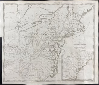 Stockdale & Weld - Map of Eastern North America with Great Lakes, New England, Virginia, Carolinas
