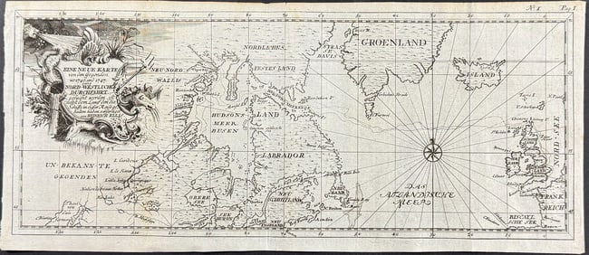 Ellis - Map of Northwest Passage Expedition with Great Lakes, Canada, Greenland, Iceland, & Western