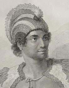 Cook, Folio - A Man of the Sandwich Islands, with his Helmet (Hawaii). 64