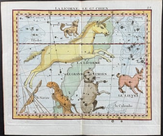 Flamsteed - Constellation or Celestial Chart: Unicorn, Dog. 25