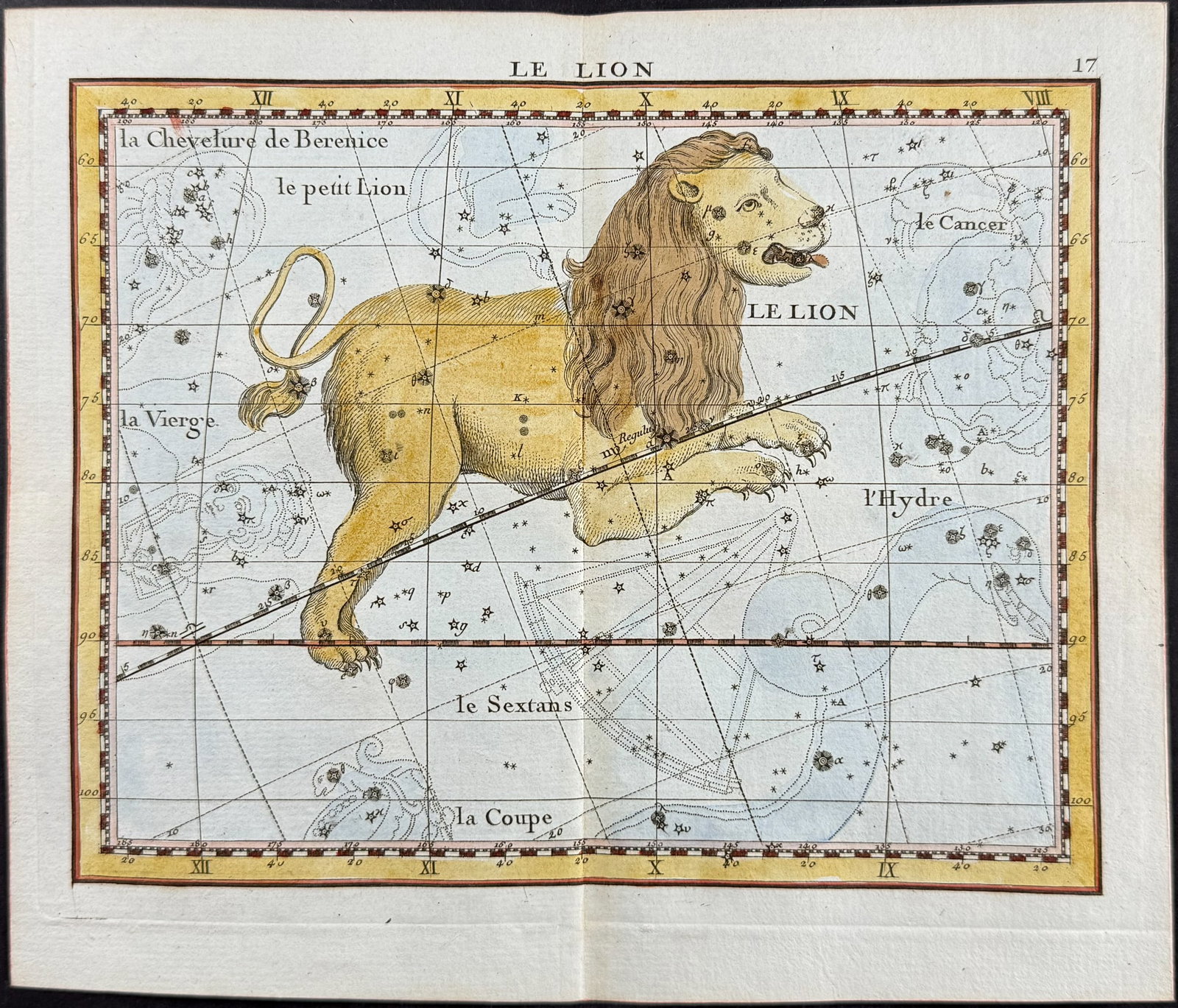 Flamsteed - Constellation or Celestial Chart: Leo (Lion). 17 (1 of 1)