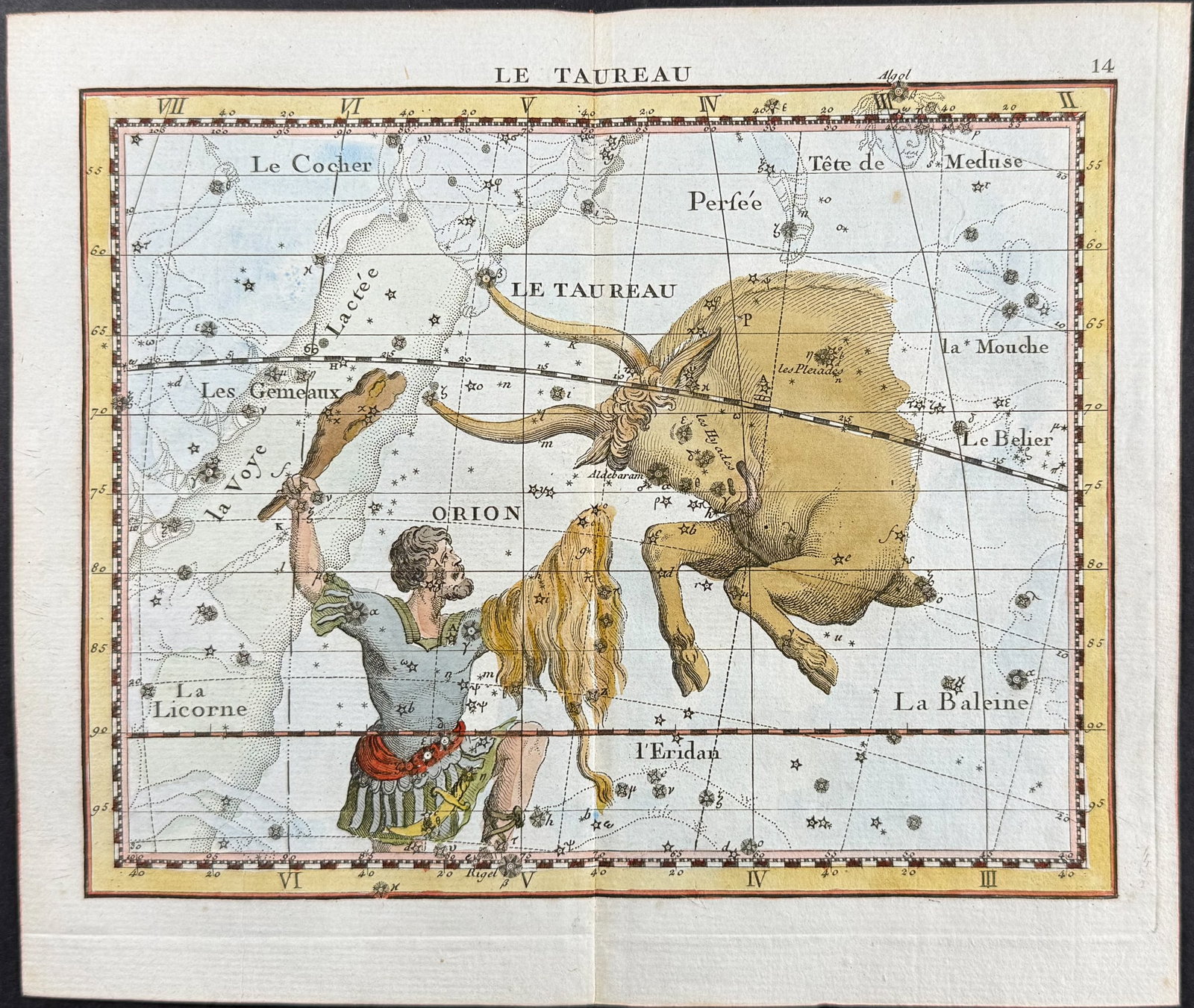 Flamsteed - Constellation or Celestial Chart: Bull (Taurus), Orion. 14 (1 of 1)