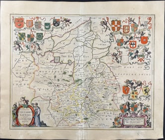 Jansson & Hondius, pub. 1656 - Map of Cambridge, England