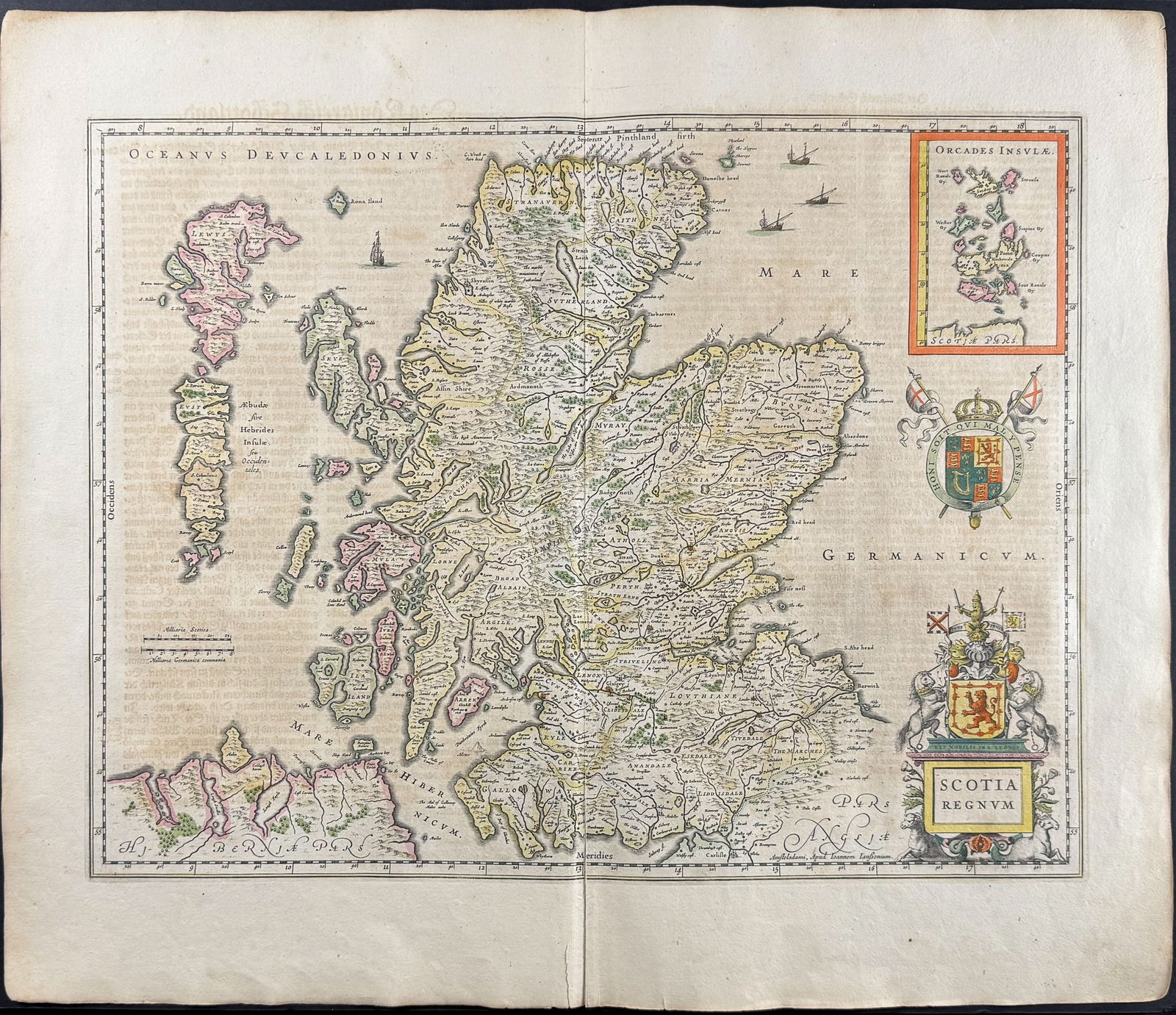 Jansson & Hondius, pub. 1656 - Map of Scotland (1 of 2)
