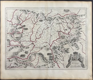 Blaeu, pub. 1642 - Map of Transylvania, Romania