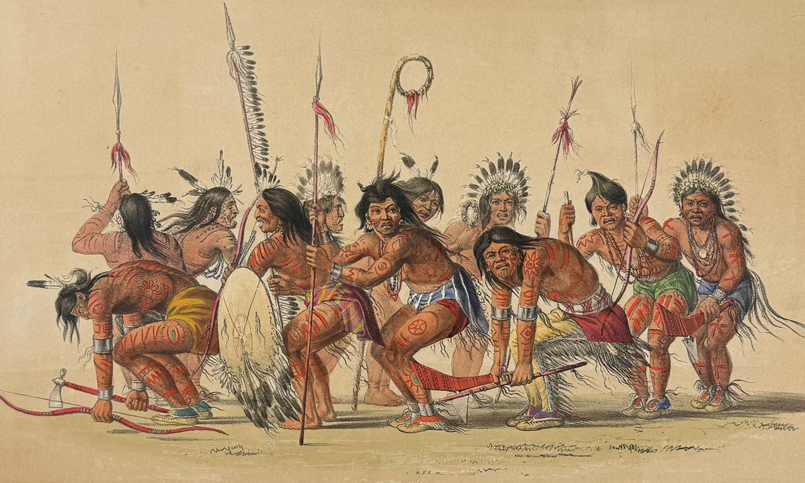 Catlin, Folio, On Card - The War Dance (1 of 2)