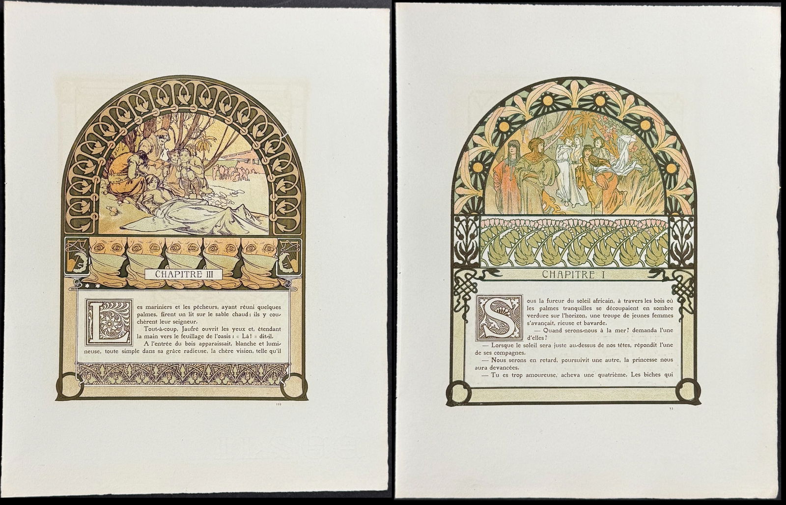 Mucha - 4 Ornately Illustrated Pages with Image and Text to each side (1 of 9)