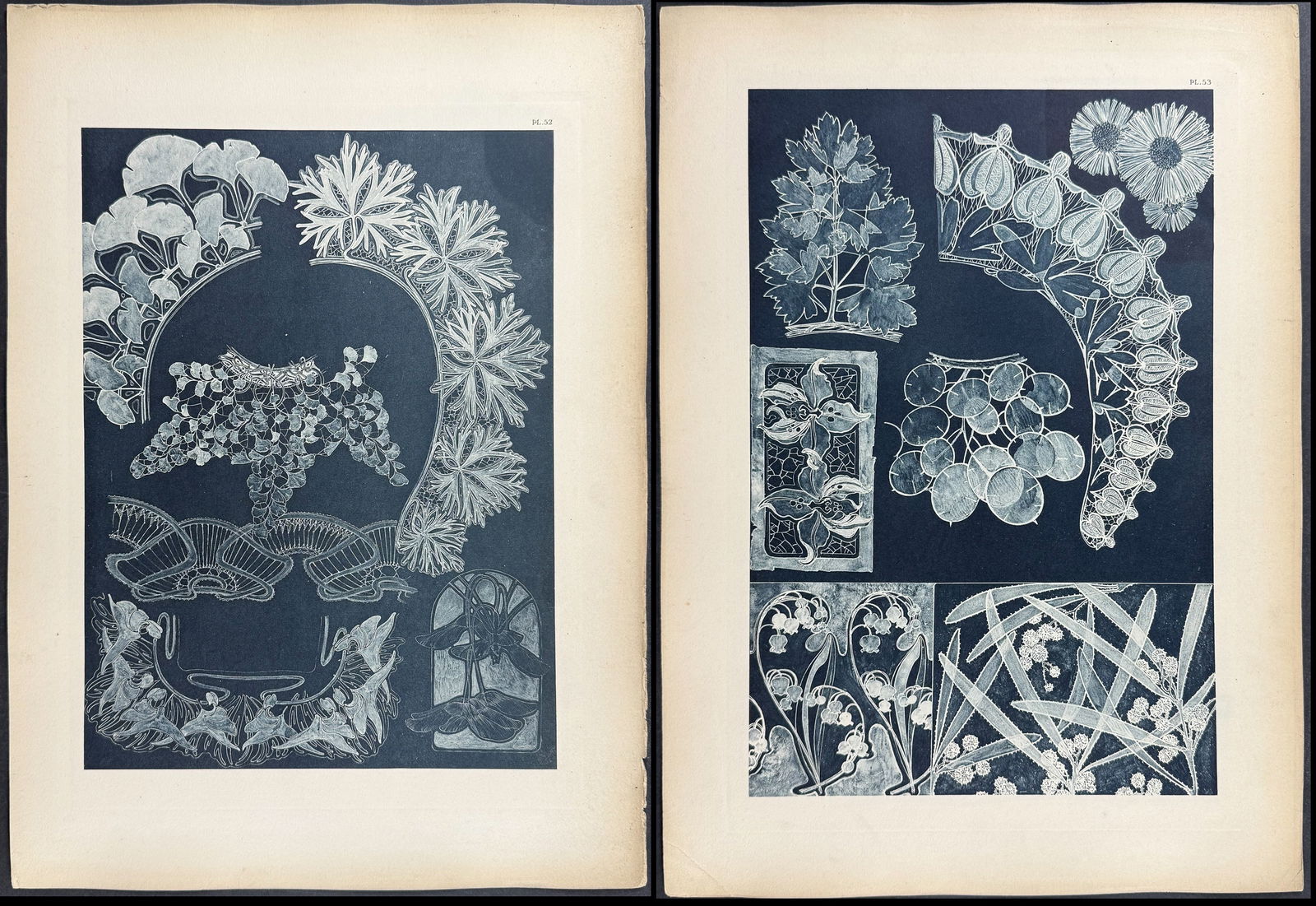 Mucha, Folio - Pair of Lithographs of Floral Design or Motif (1 of 3)
