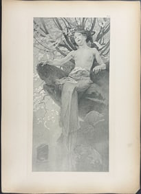 Mucha, Folio - Illustration of Topless Woman in Tree