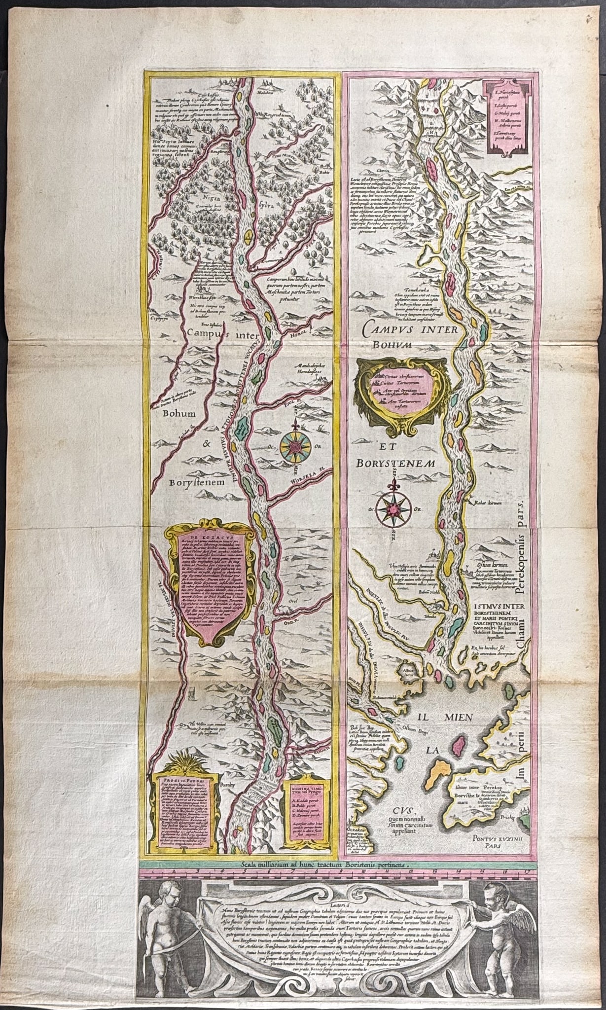 Blaeu, pub. 1642 - Map of Dnieper River (Russia, Ukraine) (1 of 2)