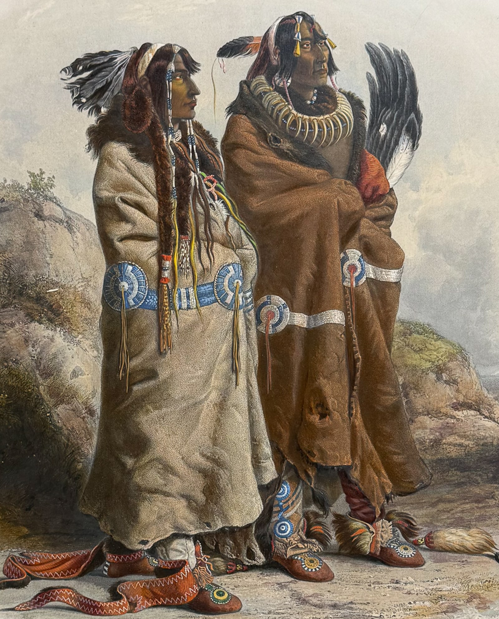 Karl Bodmer - Sih-Chida & Mahchsi-Karhde, Mandan Indians. 20 (1 of 2)