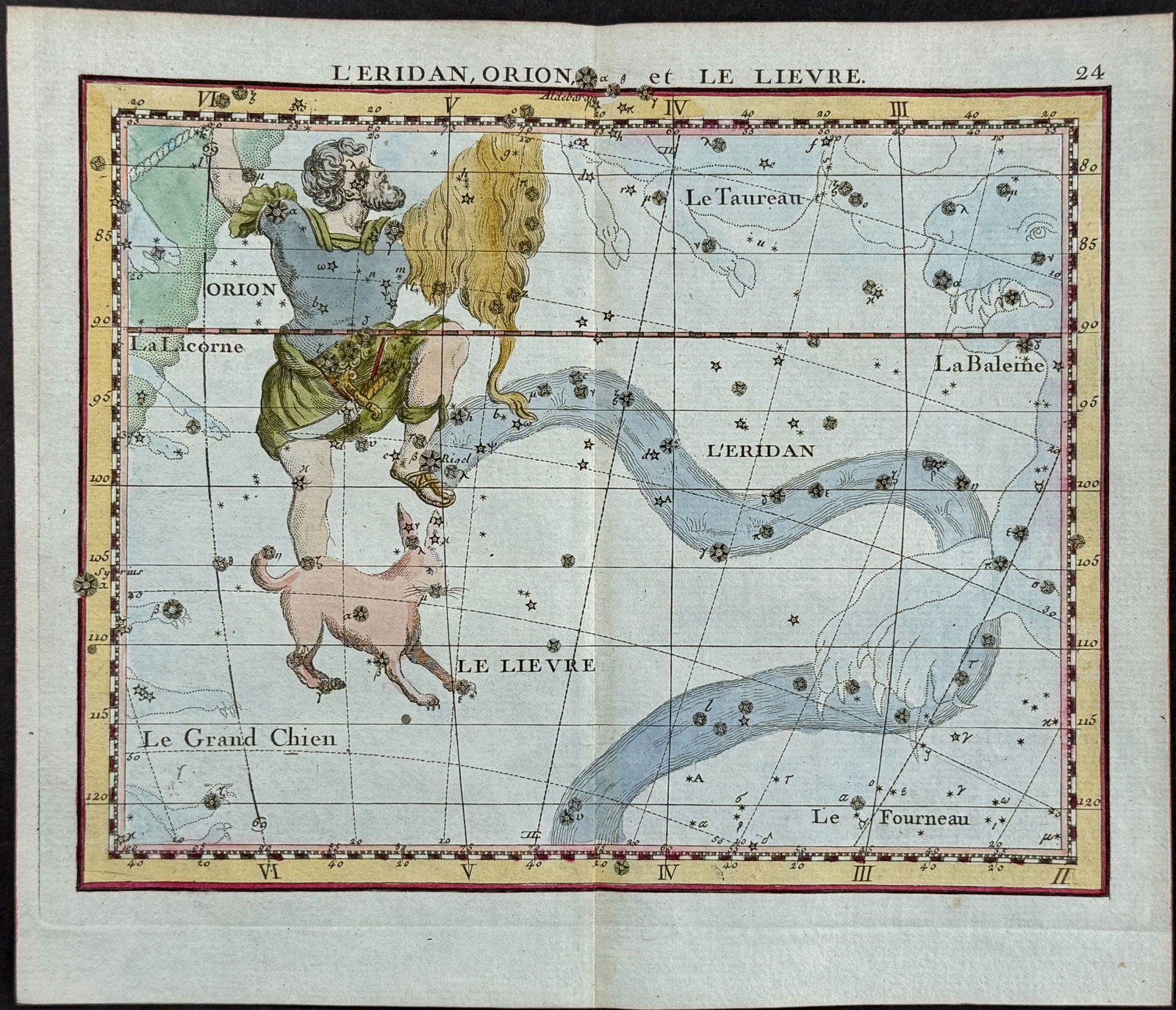 Flamsteed - Constellation or Celestial Chart: Orion, Hare, River. 24 (1 of 1)