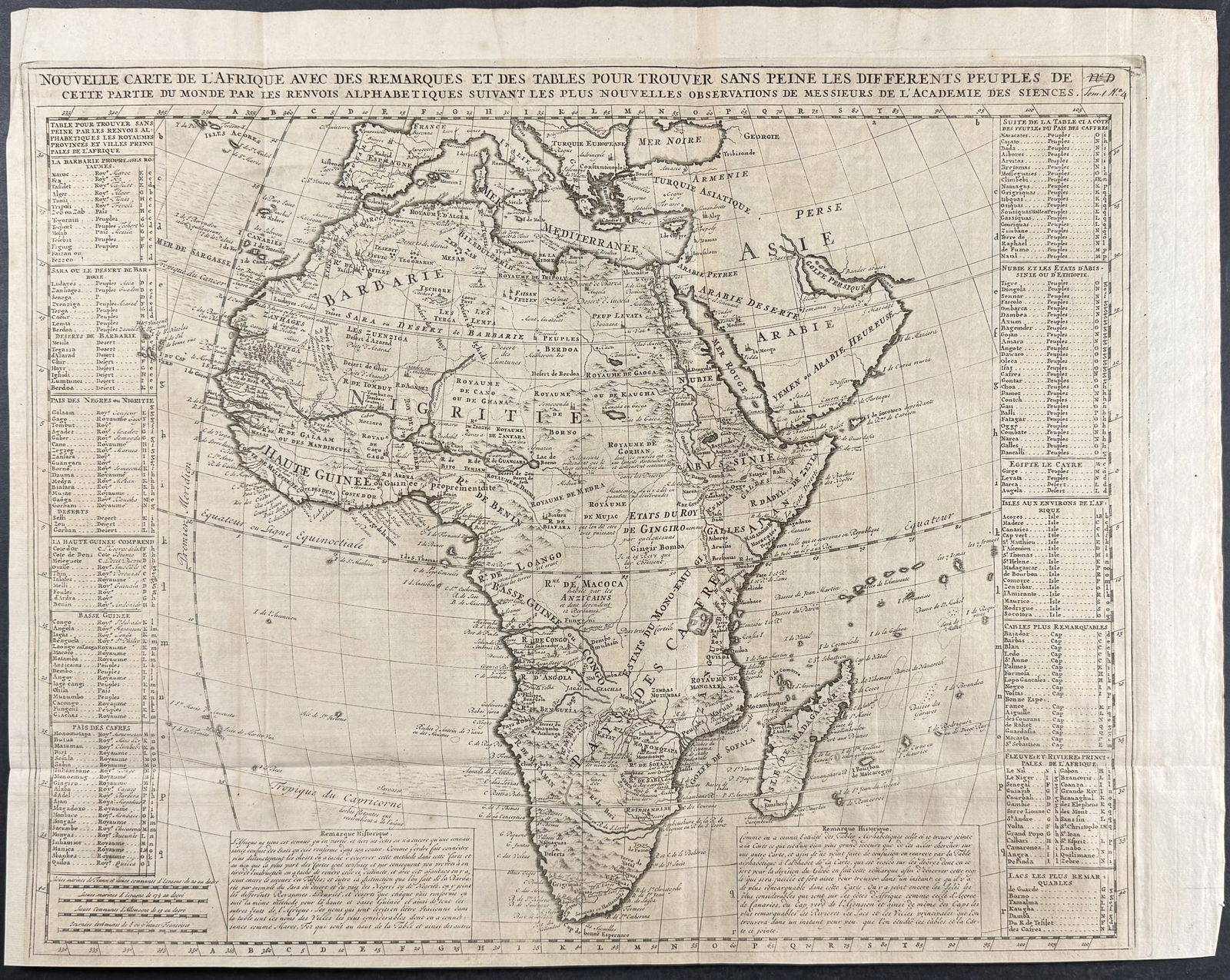 Chatelain - Map of Africa: This historic engraving is from Henri Abraham Chatelain's Atlas Historique. The work was published by the author in Amsterdam between 1718 and 1720. The text was compiled by Gueudeville & Garillon.