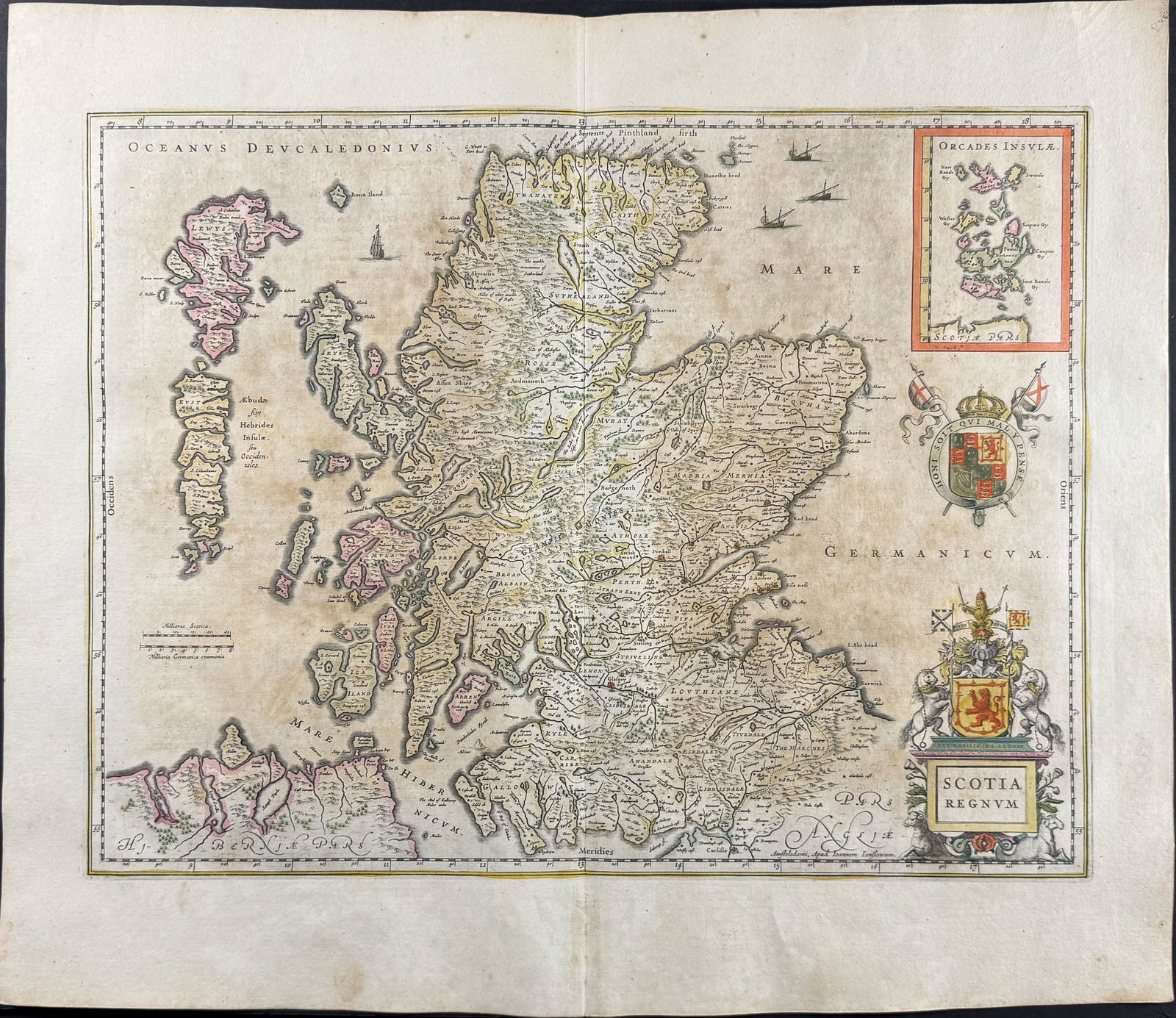 Jansson & Hondius, pub. 1656 - Map of Scotland (1 of 2)