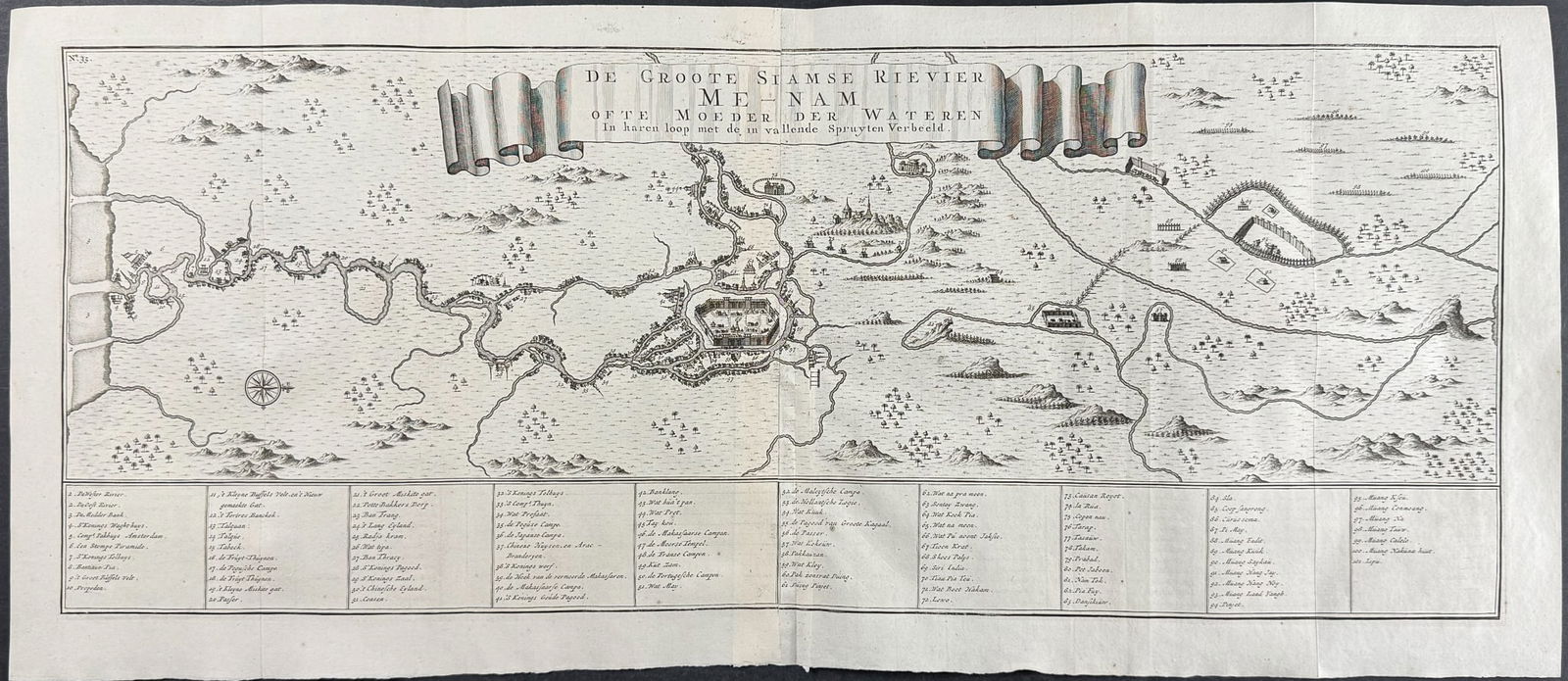 Valentijn - Map of Siam, Thailand: This remarkable engraving is from Francois Valentijn's Oud en Nieuw Oost Indien. The work was published between 1724 and 1726 in Dordrecht, Netherlands. The work described the history of the Dutch Eas