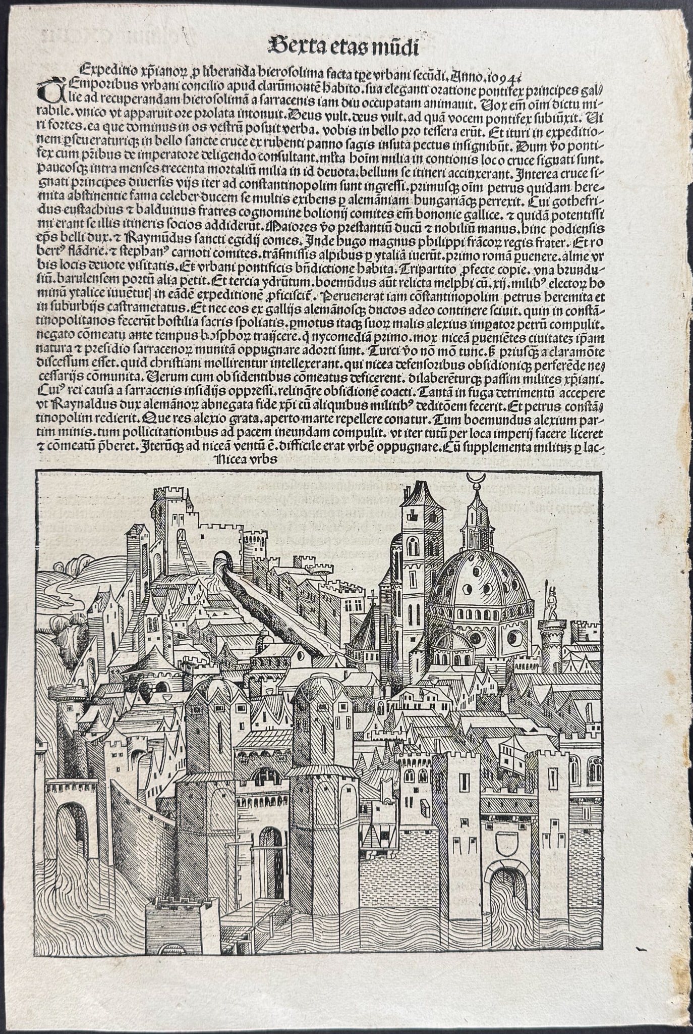 Schedel, pub. 1493 - View of Nice, France (1 of 2)