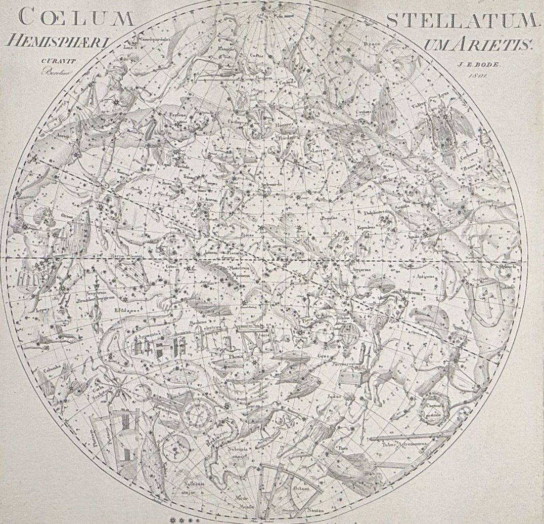 Bode, Elephant Folio - Constellation or Star Chart of the Northern Sky or Hemisphere (Coelum (1 of 2)