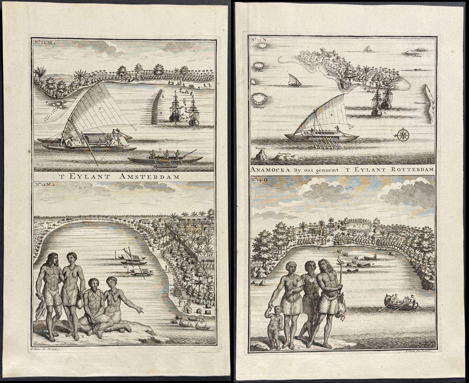 Valentijn - 3 Engravings of Amsterdam & Rotterdam Islands (1 of 4)