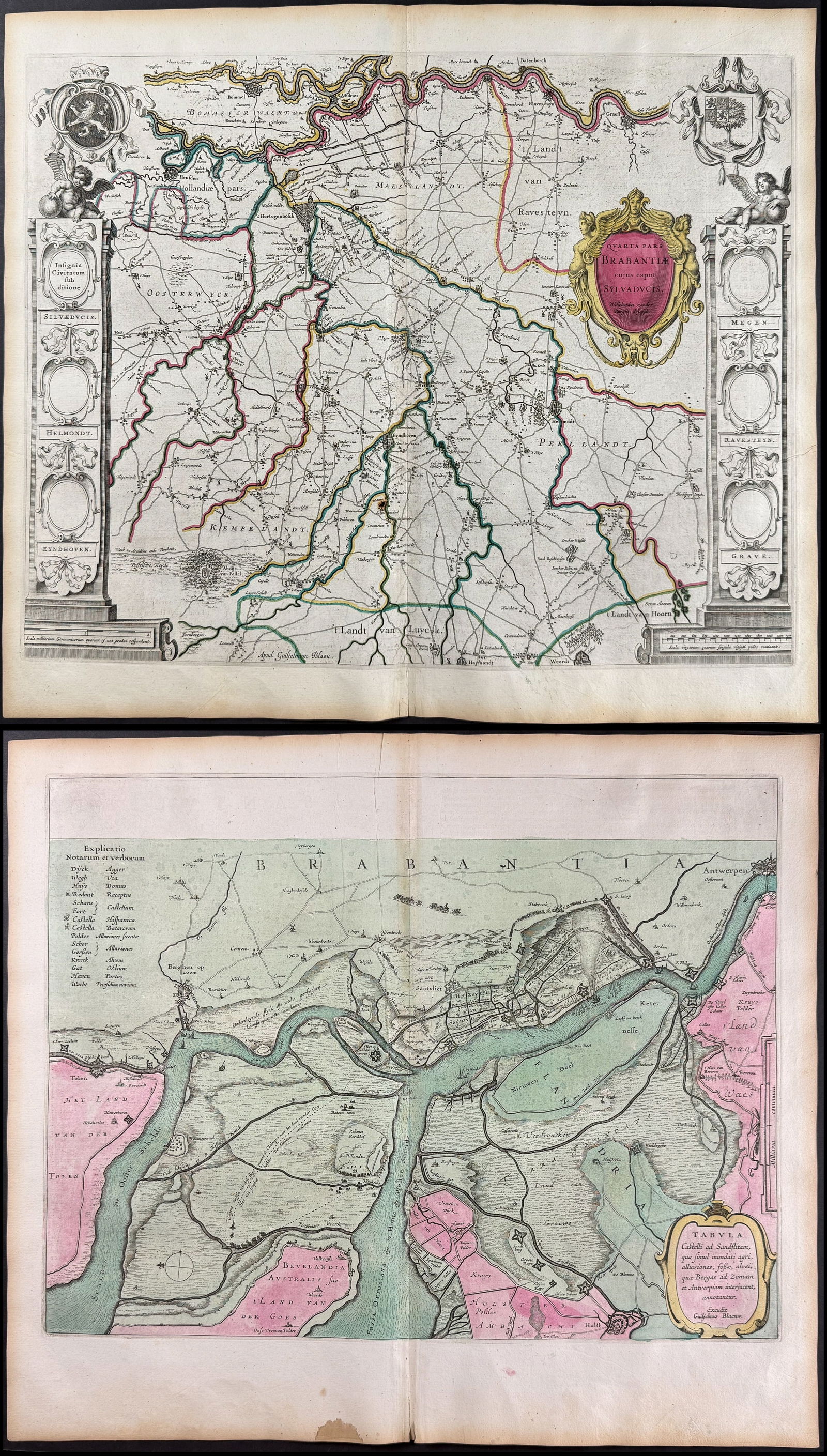 Blaeu, pub. 1642 - 6 Maps of the Netherlands & Belgium: Brabant, Antwerp, Brussels, Leuven (1 of 13)