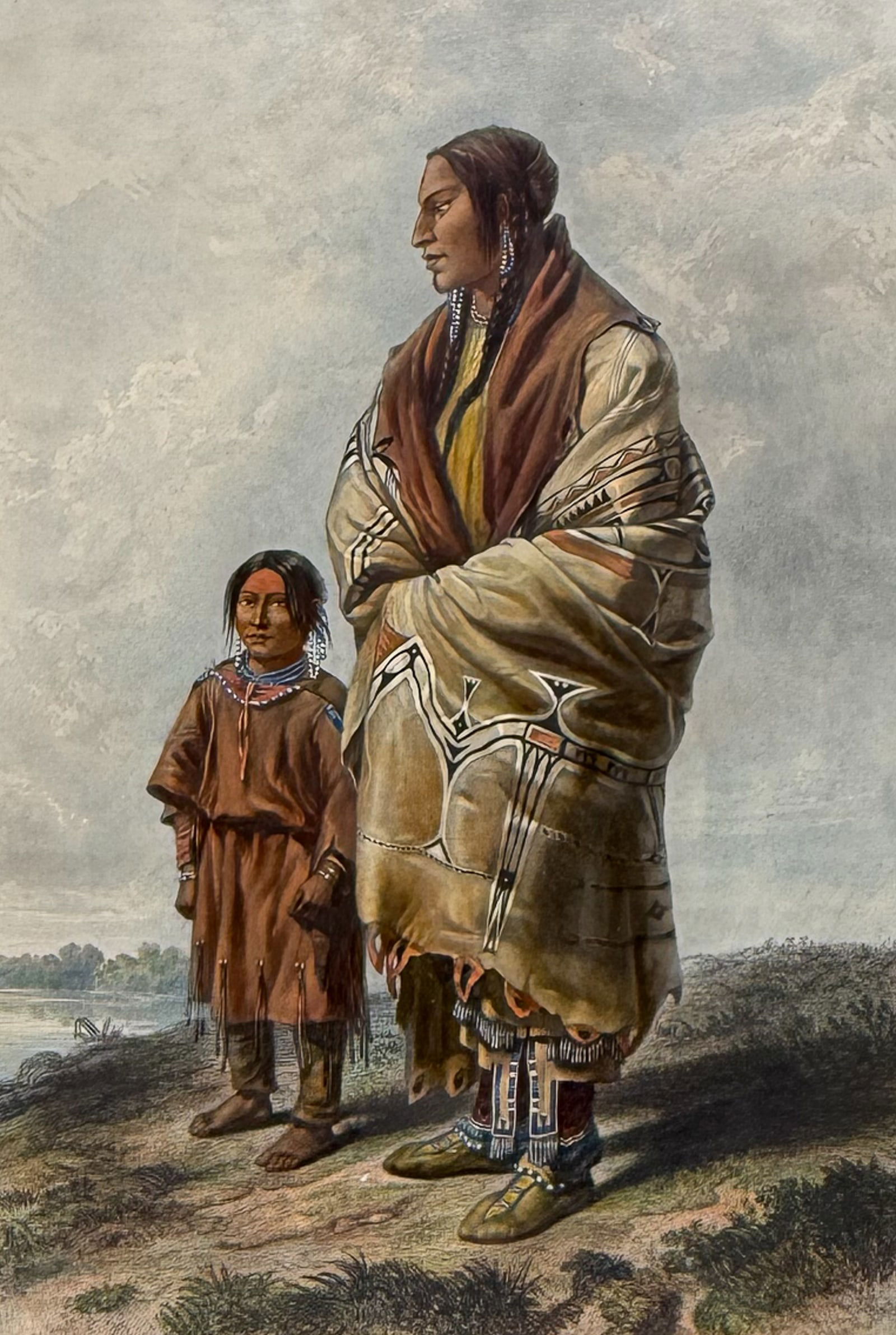 Karl Bodmer - Dacota Woman and Assiniboin Girl. 9 (1 of 2)