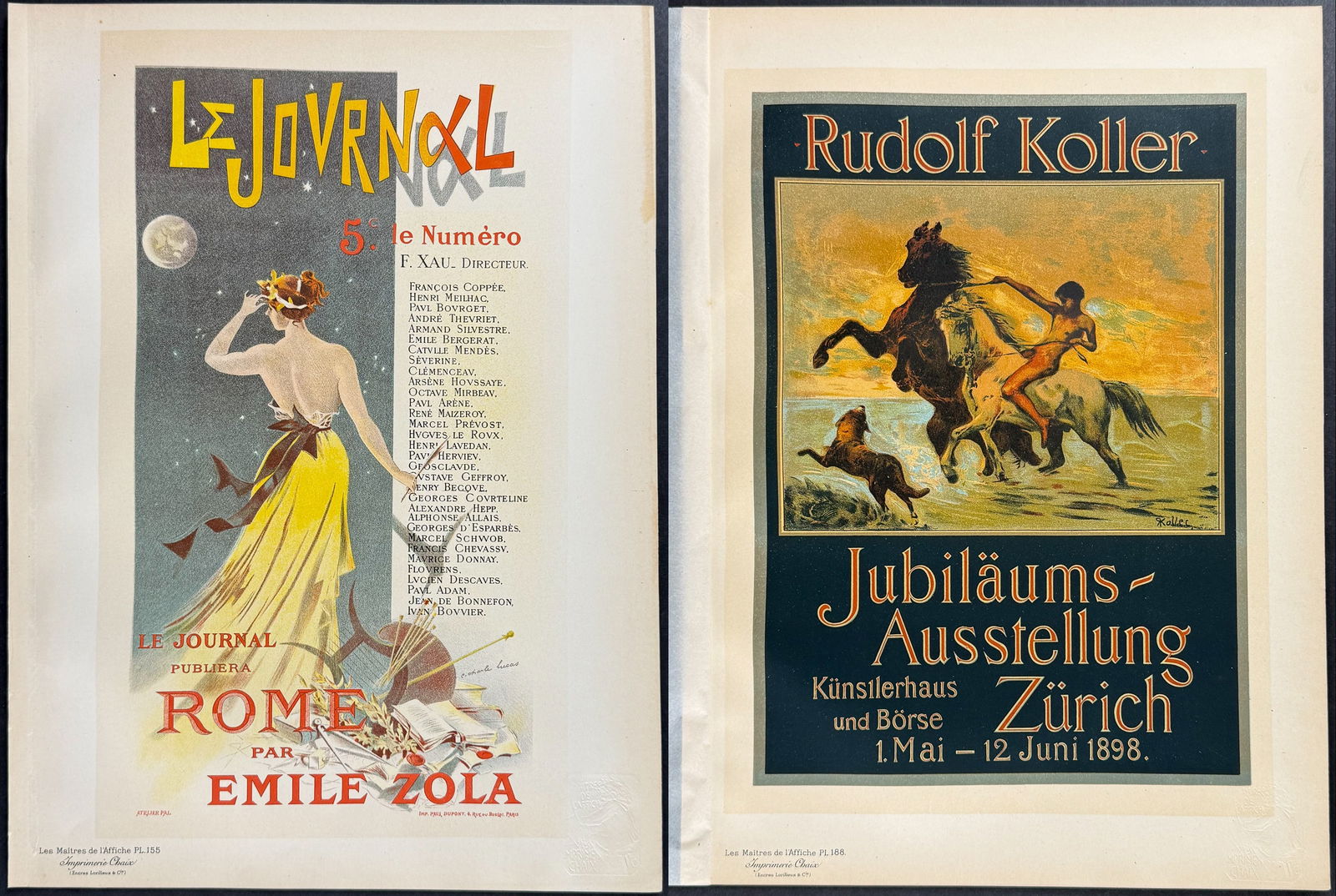 Maitres Affiches - 6 Poster Lithographs: This first edition, folio lithograph after a poster is from Les Maitres de l'Affiche. The work was published by Imprimerie Chaix under the direction of Jules Cheret in Paris between 1896 and 1900.