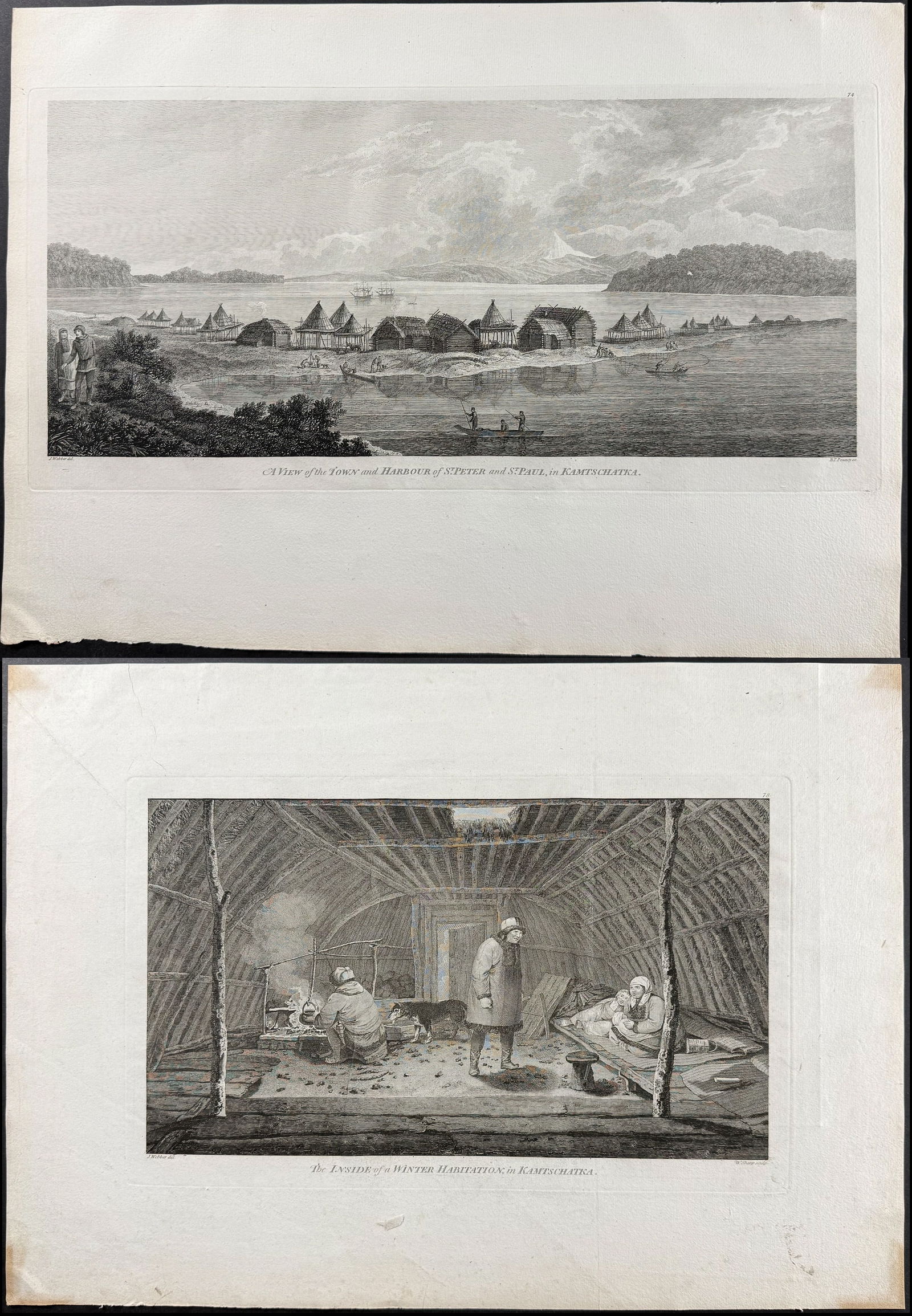 Cook, Folio - 3 Engravings of Kamtschatska (1 of 4)