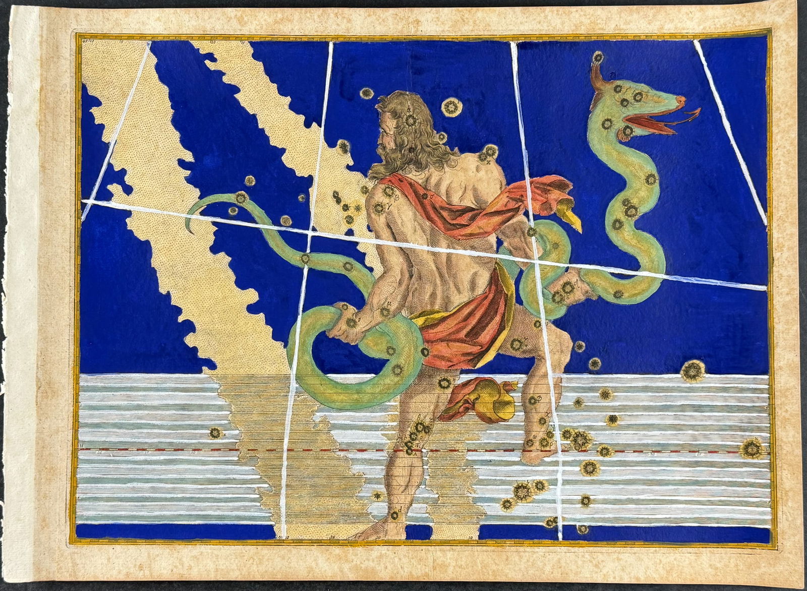 Bayer - Constellation or Star Chart of Ophiuchus (Serpent Bearer) (1 of 1)