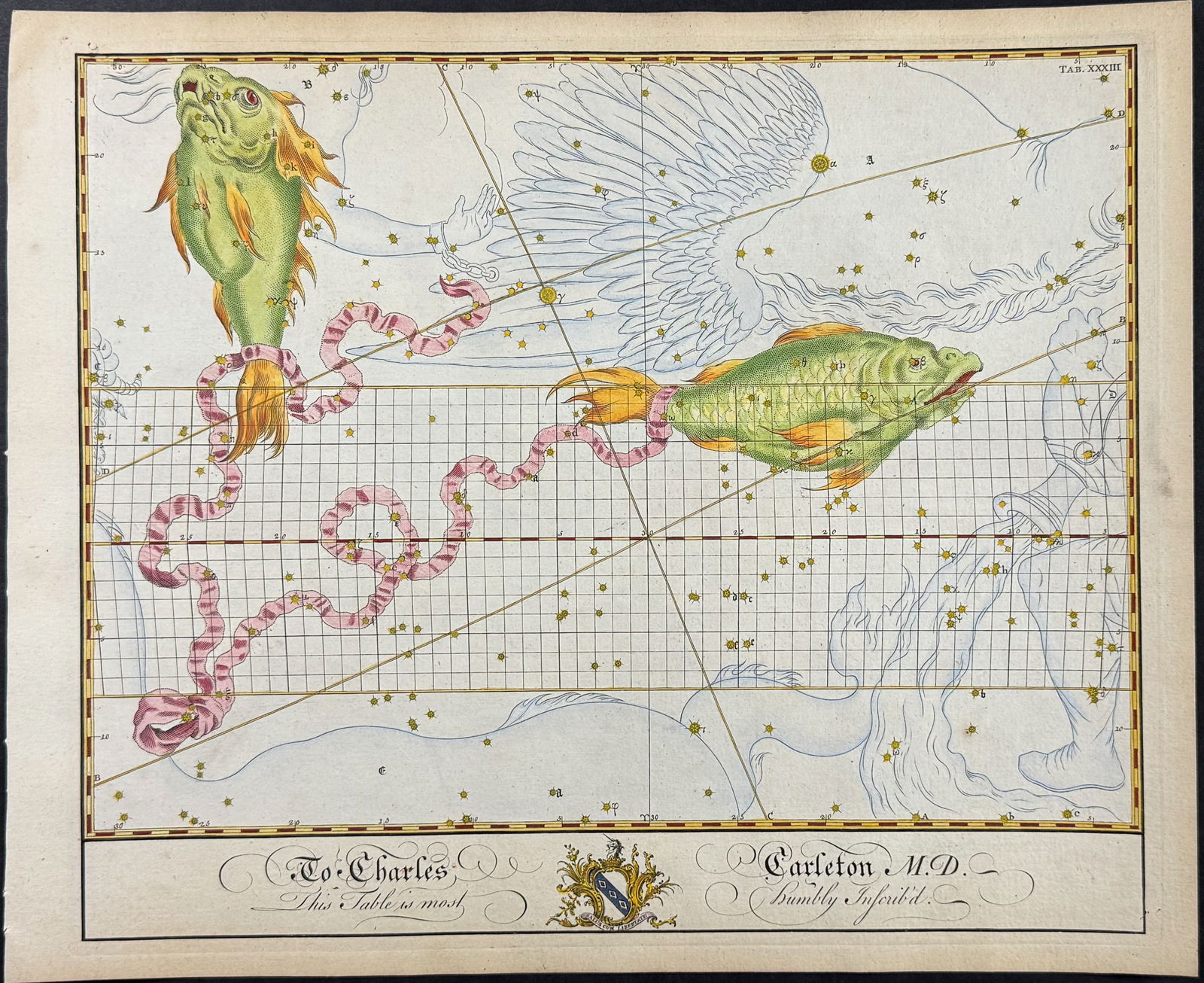 Bevis, Rare - Constellation or Star Chart of Pisces (Fish) (1 of 1)