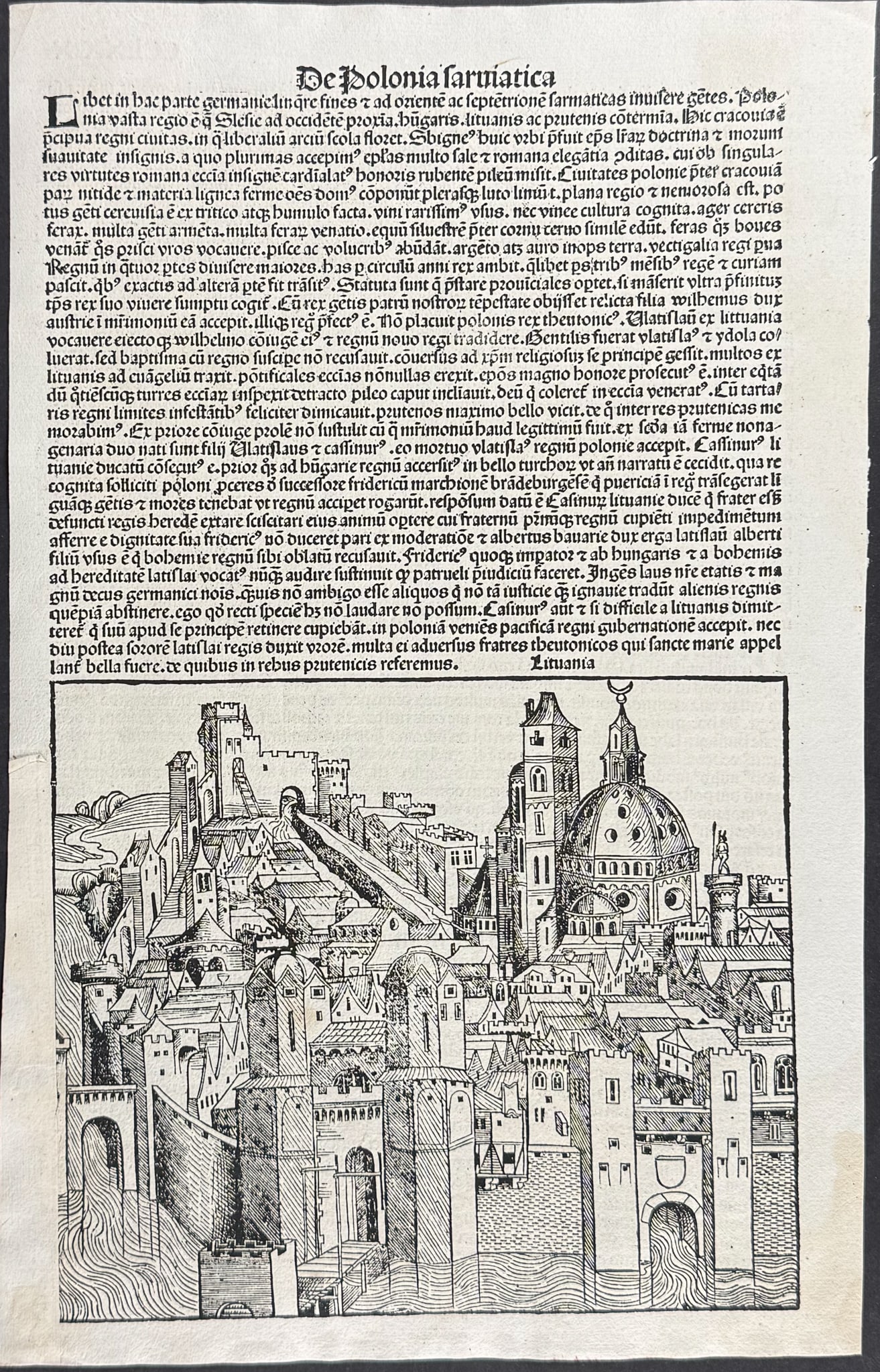 Schedel, pub. 1493 - View of Lithuania / Verso: Text Only (1 of 2)