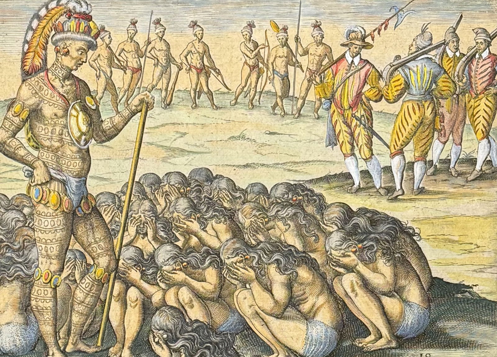 De Bry - Florida - The chief applied to by woman whose husbands have died in war or disease (1 of 2)