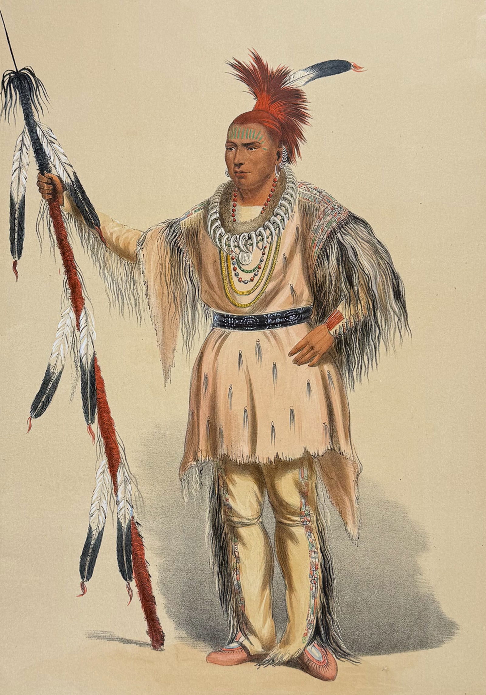Catlin, Folio - Joc-O-Sot, The Walking Bear, A Sauk Chief from the Upper Missouri U. S. Am (1 of 2)