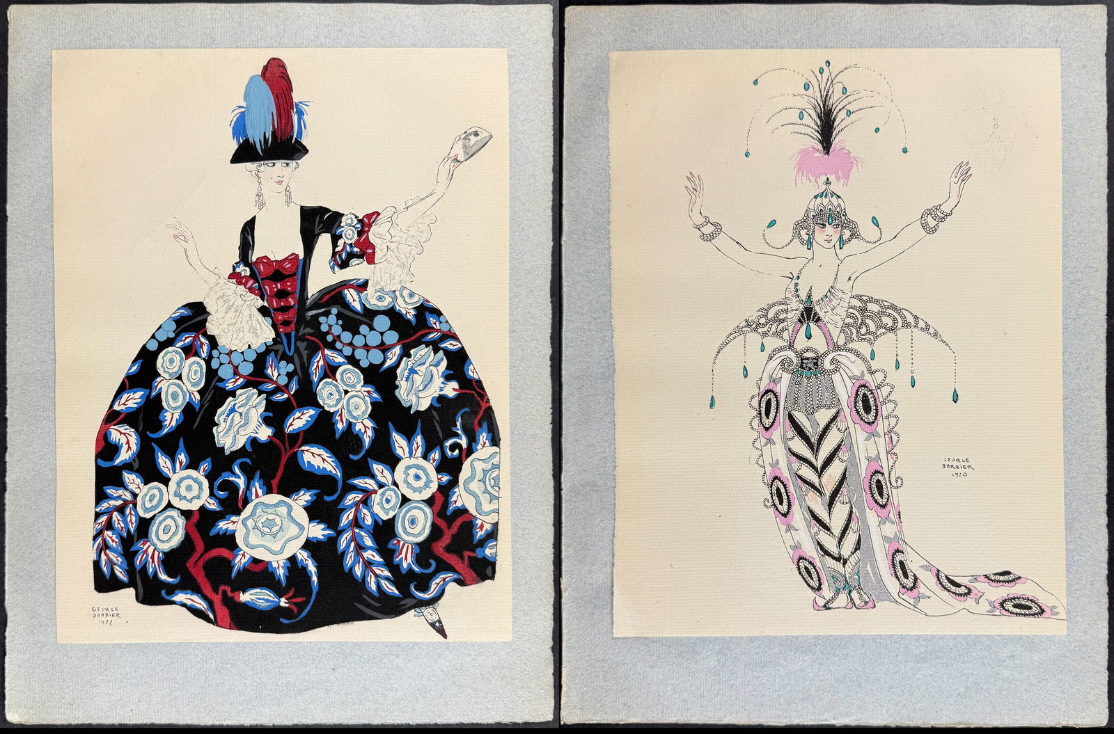 Barbier - Pair of Lithographs of Theater Costumes (1 of 3)